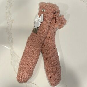 UGG Pink Fleece Lined Tall Socks